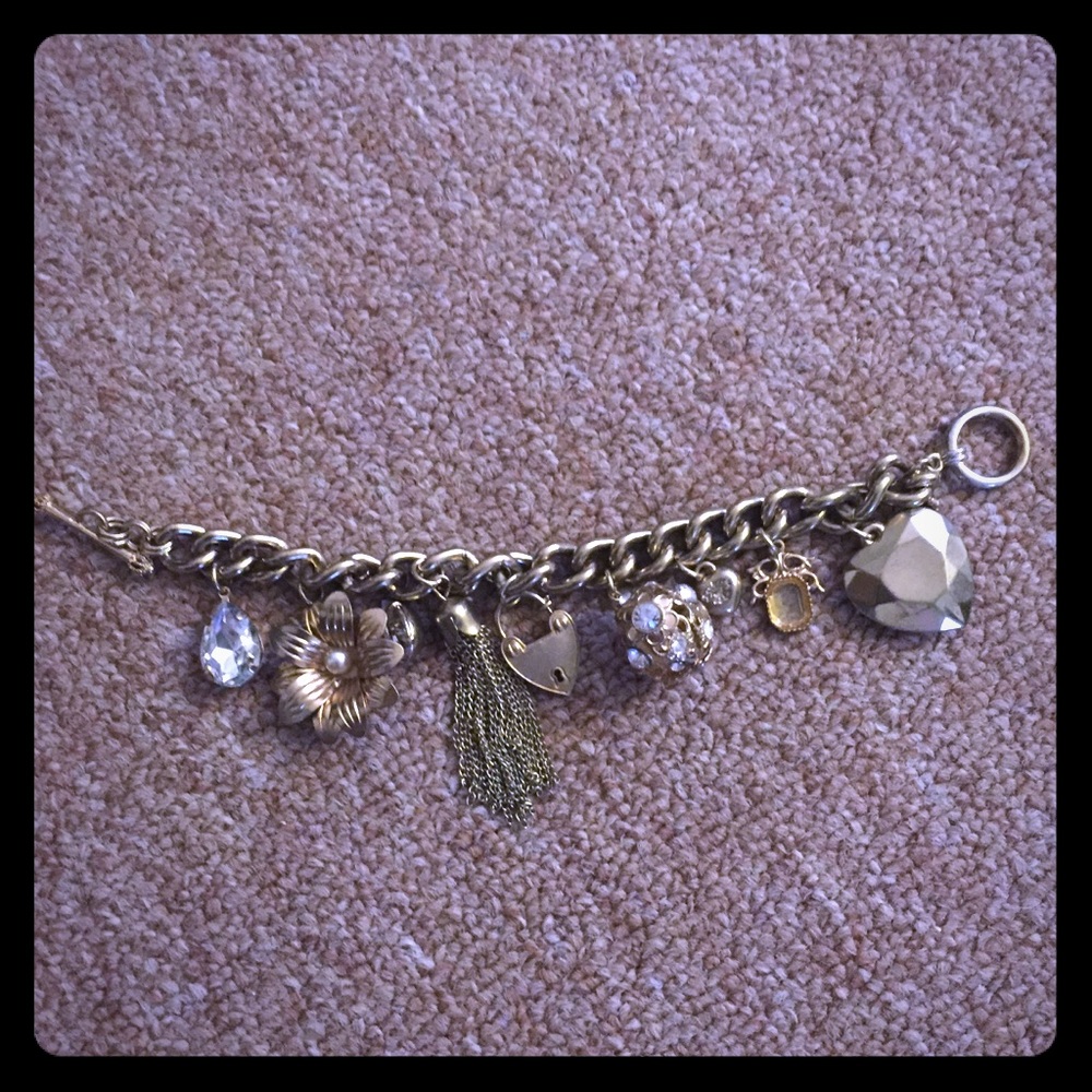 Gold Jeweled Charm Bracelet